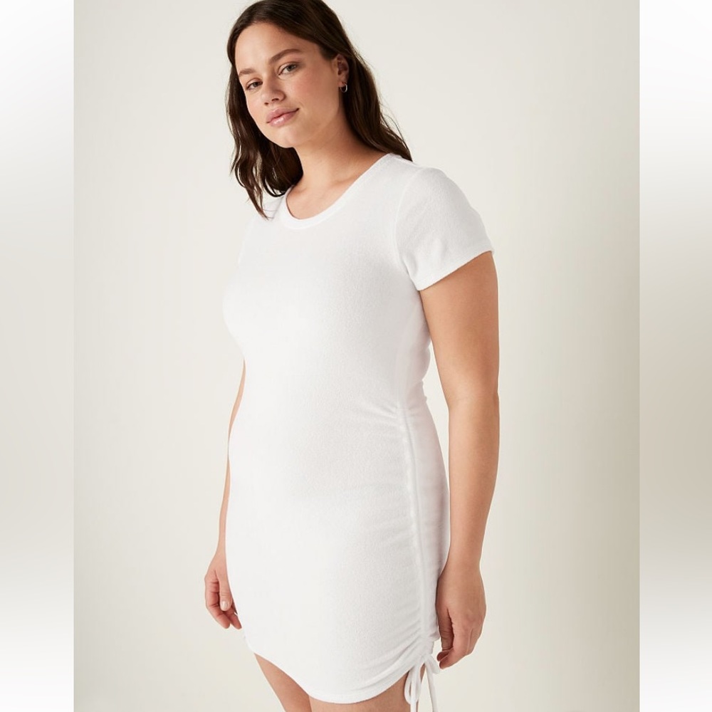 white terry cloth dress